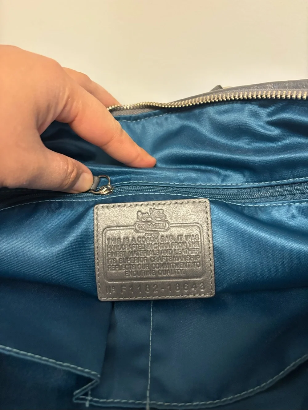 Coach Madison Gathered Leather Satchel Gray Crossbody Bag Purse